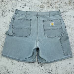 RARE 1993 Vintage Carhartt WU1943 Hunter Green Faded Carpenter Shorts Size 34